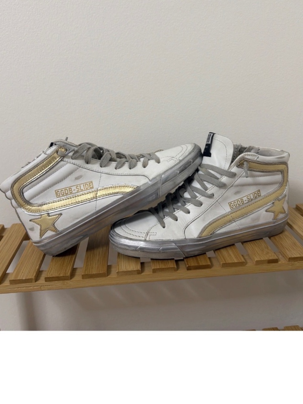 Golden Goose Gold and Silver Slide Sneakers Size 7.5 - Picture 2 of 8